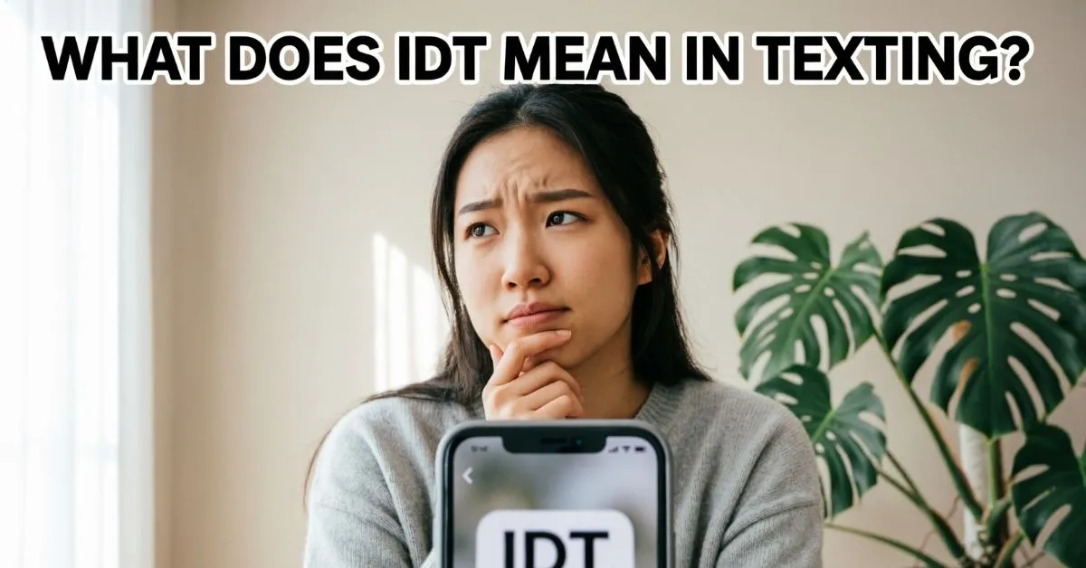 what does idt mean in texting
