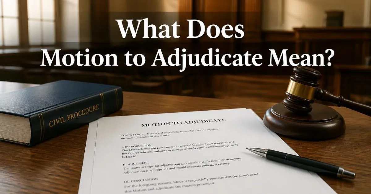 Motion To Adjudicate Mean In Court